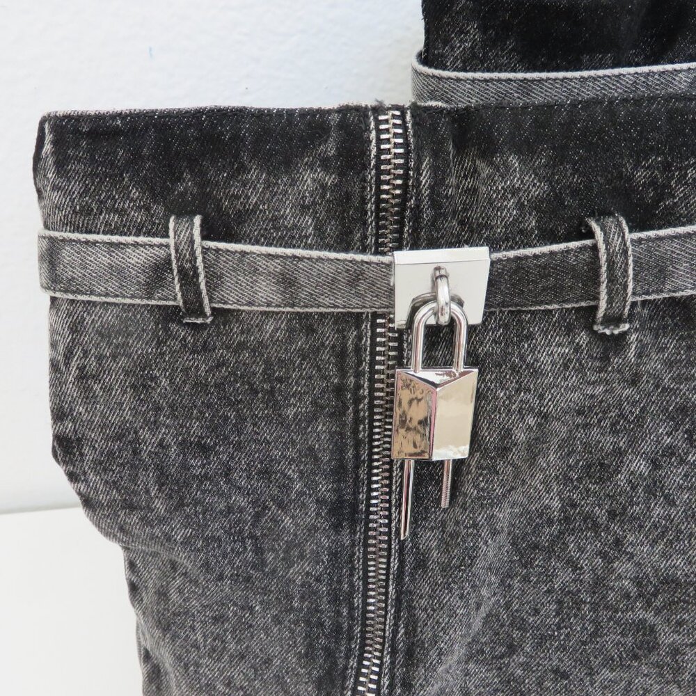 Fold Over Padlock Platform Boot In Denim Size 42 - image 5